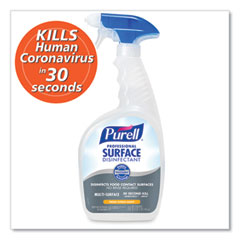 PURELL® Professional Surface Disinfectant, Fresh Citrus, 32 oz Spray Bottle, 6 Bottles and 2 Spray Triggers/Carton