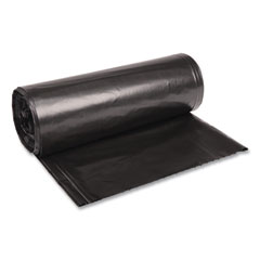 Boardwalk® Recycled Low-Density Polyethylene Can Liners, 60 gal, 1.6 mil, 38" x 58", Black, 10 Bags/Roll, 10 Rolls/Carton
