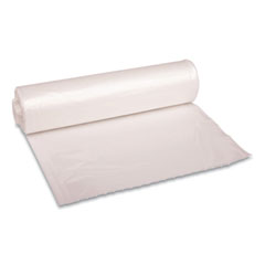 Boardwalk® Low Density Repro Can Liners, 33 gal, 1.1 mil, 33" x 39", Clear, 10 Bags/Roll, 10 Rolls/Carton