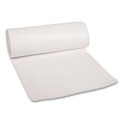 Boardwalk® Low-Density Waste Can Liners, 30 gal, 0.6 mil, 30" x 36", White, 25 Bags/Roll, 8 Rolls/Carton