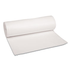 Boardwalk® Low-Density Waste Can Liners, 60 gal, 0.6 mil, 38" x 58", White, 25 Bags/Roll, 4 Rolls/Carton