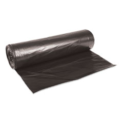 Boardwalk® Low-Density Waste Can Liners, 56 gal, 0.6 mil, 43" x 47", Black, 25 Bags/Roll, 4 Rolls/Carton
