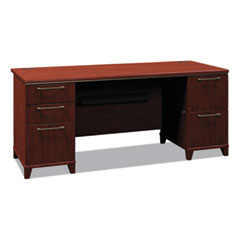 Bush® Series C Collection Desk Shell, 66" x 29.38" x 29.88", Hansen Cherry/Graphite Gray
