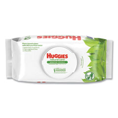 Huggies® Natural Care Sensitive Baby Wipes, 1-Ply, 3.88 x 6.6, Unscented, White, 56/Pack, 8 Packs/Carton