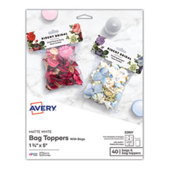 Avery® Sure Feed Printable Toppers with Bags, 1 3/4 x 5, White, 40/Pack