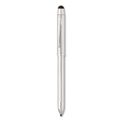 Cross® Tech3+ Multi-Color Ballpoint Pen/Stylus, Retractable, Medium 1 mm, Black/Red Ink, Lustrous Chrome Barrel