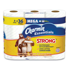 Charmin® Essentials Strong Bathroom Tissue, Septic Safe, 1-Ply, White, 4 x 3.92, 451/Roll, 9 Roll/Pack, 4 Packs/Carton