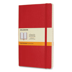 Moleskine® Classic Softcover Notebook, 1 Subject, Narrow Rule, Scarlet Red Cover, 8.25 x 5, 192 Sheets