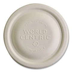 World Centric® Fiber Lids for Bowls, 3.7" Diameter, Natural, 1,000/Carton