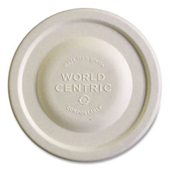World Centric® Fiber Lids for Bowls, 4.7" Diameter, Natural, 1,000/Carton