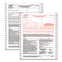 TOPS™ 1096 Summary Transmittal Tax Forms, Two-Part Carbonless, 8 x 11, 1/Page, 10 Forms
