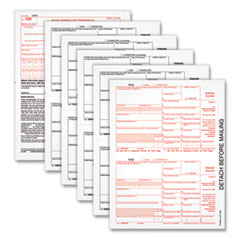TOPS™ 1099-INT Tax Forms for Inkjet/Laser Printers, Five-Part Carbonless, 8 x 5.5, 2 Forms/Sheet, 24 Forms Total