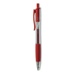 Universal™ Comfort Grip Gel Pen, Retractable, Medium 0.7 mm, Red Ink, Clear/Red Barrel, Dozen