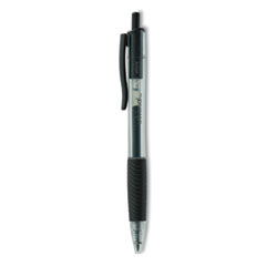 Universal™ Comfort Grip Gel Pen, Retractable, Medium 0.7 mm, Black Ink, Smoke Barrel, Dozen