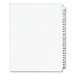 Avery® Preprinted Legal Exhibit Side Tab Index Dividers, Avery Style, 25-Tab, 176 to 200, 11 x 8.5, White, 1 Set, (1337)