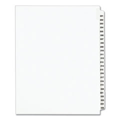 Avery® Preprinted Legal Exhibit Side Tab Index Dividers, Avery Style, 25-Tab, 201 to 225, 11 x 8.5, White, 1 Set, (1338)
