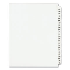 Avery® Preprinted Legal Exhibit Side Tab Index Dividers, Avery Style, 25-Tab, 401 to 425, 11 x 8.5, White, 1 Set, (1346)