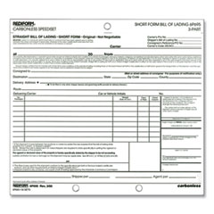 Rediform® Bill of Lading, Short Form, Three-Part Carbonless, 7 x 8.5, 1/Page, 50 Forms