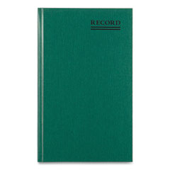 National® Emerald Series Account Book, Green Cover, 12.25 x 7.25 Sheets, 300 Sheets/Book