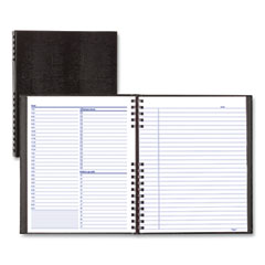 Blueline® NotePro Undated Daily Planner, 10.75 x 8.5, Black Cover, Undated