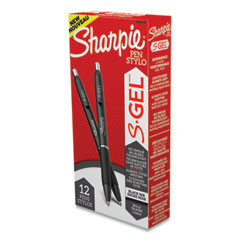 Sharpie® S-Gel™ S-Gel High-Performance Gel Pen, Retractable, Bold 1 mm, Black Ink, Black Barrel, Dozen