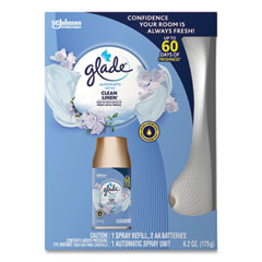 Glade® Automatic Spray Starter Kit, Spray Unit and Refill, White/Gold, Clean Linen