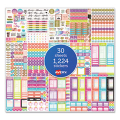 Avery® Budgeting Planner Stickers, Budget Theme, Assorted Colors, 1,224/Pack