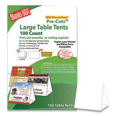 Blanks/USA® Table Tent, 80 lb Cover Weight, 12 x 18, White, 2 Tents/Sheet, 50 Sheets/Pack