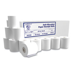 Alliance Armor Antimicrobial Receipt Roll Paper, 2.25" x 130 ft, White, 50/Carton