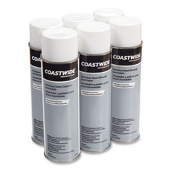 Coastwide Professional™ Stainless Steel Cleaner and Polish, Lemon Scent, 15 oz Aerosol Spray, 6/Carton