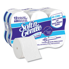 Georgia Pacific® Professional Soft'n Gentle Two-Ply Coreless Toilet Paper, Septic Safe, White, 600 Sheets/Roll, 12 Rolls/Carton