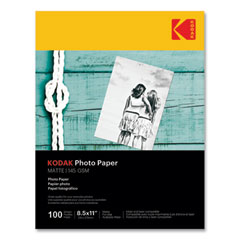 Kodak Photo Paper, 7.2 mil, 8.5 x 11, Matte White, 100/Pack