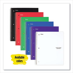 Five Star® Wirebound Notebook with Two Pockets, 1-Subject, Wide/Legal Rule, Randomly Assorted Cover Color, (100) 10.5 x 8 Sheets