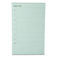 Noted by Post-it® Brand Weekly Planner Pad, 4.9 x 7.7, Green, 100-Sheet