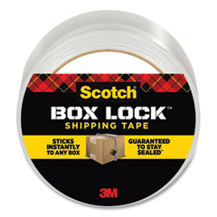 Scotch® Box Lock Shipping Packaging Tape, 3" Core, 1.88" x 54.6 yds, Clear