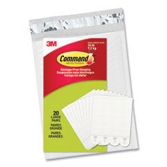 Command™ Picture Hanging Strips, Removable, Holds Up to 4 lbs per Pair, Large, 0.63 x 3.63, White, 20 Pairs/Pack