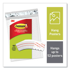 Poster Strips, Removable, Holds Up to 1 lb per Pair, 0.63 x 1.75, White,  136/Pack - Egyptian Workspace Partners