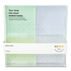 Noted by Post-it® Brand Large Acrylic Tray, For (4) 3 x 3 Pads, Clear