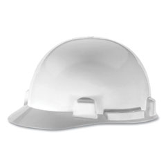 MSA SmoothDome Slotted Cap Style Hard Hat, 4-Point Suspension, Size 6.5 to 8, White
