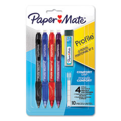 Paper Mate® Profile Mechanical Pencils, 0.7 mm, HB (#2), Black Lead, Assorted Barrel Colors, 4/Pack