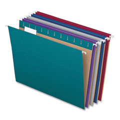 Pendaflex® Recycled Hanging File Folders, Letter Size, 1/5-Cut Tabs, Assorted Colors, 25/Box