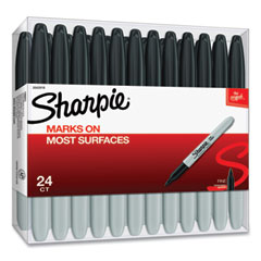 Sharpie® Fine Tip Permanent Marker, Fine Bullet Tip, Black, 24/Pack