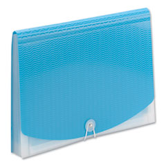Smead™ Poly Expanding Folders, 12 Sections, Cord/Hook Closure, 1/6-Cut Tabs, Letter Size, Teal/Clear