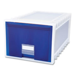 Storex Archive Storage Drawers, Letter/Legal Files, 15.3" x 24.25" x 11.38", Blue/White