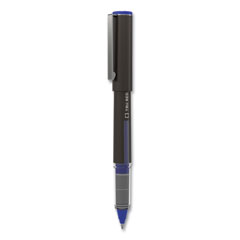 Roller Ball Pen, Stick, Fine 0.5 mm, Blue Ink, Black/Blue/Clear Barrel, 3/Pack