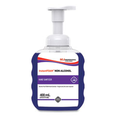 SC Johnson® InstantFOAM Non-Alcohol Pure Hand Sanitizer, 400 mL Pump Bottle, Light Perfume, 12/Carton