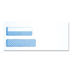 Universal® Double Window Business Envelope, #10, Square Flap, Self-Adhesive Closure, 4.13 x 9.5, White, 500/Box
