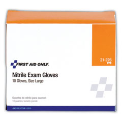 PhysiciansCare® by First Aid Only® Ambidextrous Non-Sterile Single Use Nitrile Medical Gloves, Large, 10/Box
