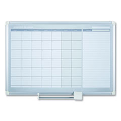 MasterVision® Magnetic Dry Erase Calendar Board, One Month, 36 x 24, White Surface, Silver Aluminum Frame