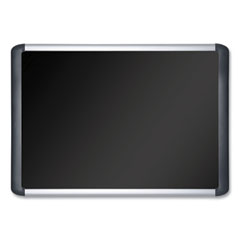 MasterVision® Soft-touch Bulletin Board, 72 x 48, Black Fabric Surface, Aluminum/Black Aluminum Frame